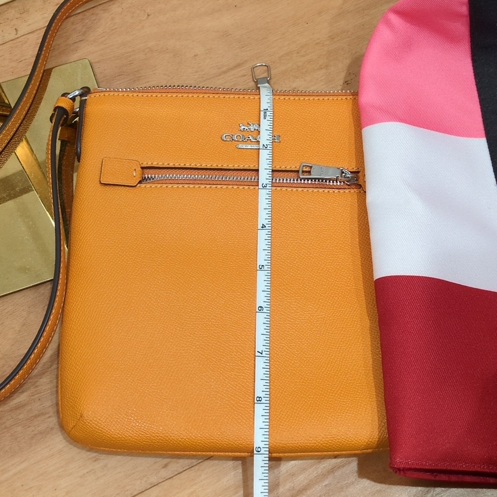 Coach NWOT Papaya Orange Leather Mini Rowan File Crossbody Bag Purse - Picture 16 of 17